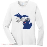 Baldwin Michigan Lake County Mi Map Women's Long Sleeve Shirt thumb 0