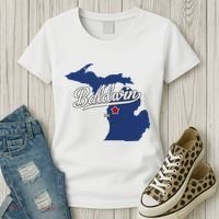 Baldwin Michigan Lake County Mi Map Women's T-Shirt thumb 3