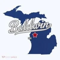 Baldwin Michigan Lake County Mi Map Women's T-Shirt thumb 6