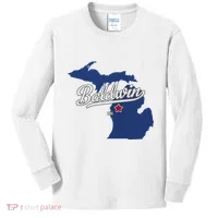 Baldwin Michigan Lake County Mi Map Kids Long Sleeve Shirt thumb 0