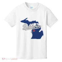 Baldwin Michigan Lake County Mi Map Kids T-Shirt thumb 0