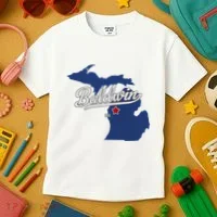 Baldwin Michigan Lake County Mi Map Kids T-Shirt thumb 3