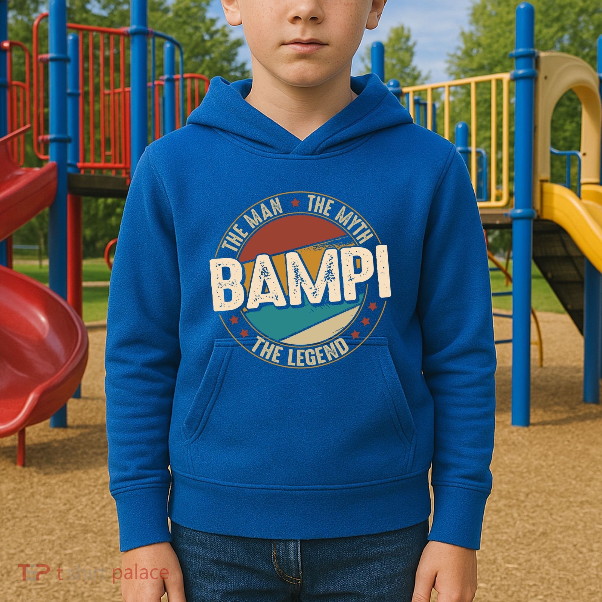 Bampi Myth Legend Funny Fathers Day Bampi Gift Kids Hoodie