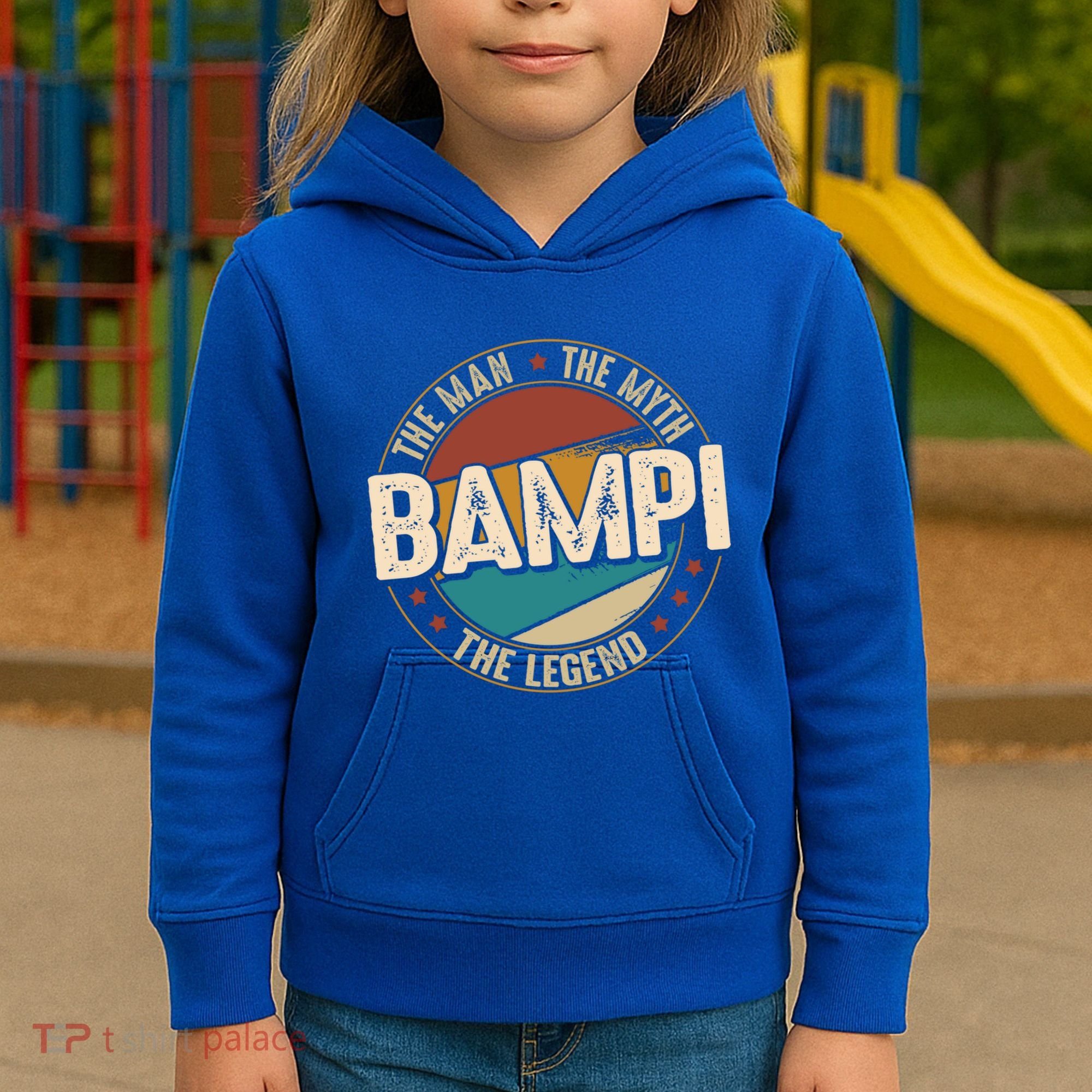 Bampi Myth Legend Funny Fathers Day Bampi Gift Kids Hoodie