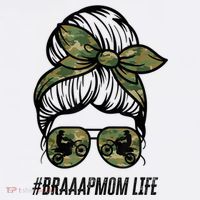 Braaap Mom Life Dirt Bike Gift For Motocross Messy Bun Dirt Bike Women's Tank Top thumb 5
