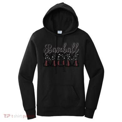 Baseball Mom Leopard Funny Softball Mom MotherS Day Gift Women's Hoodie