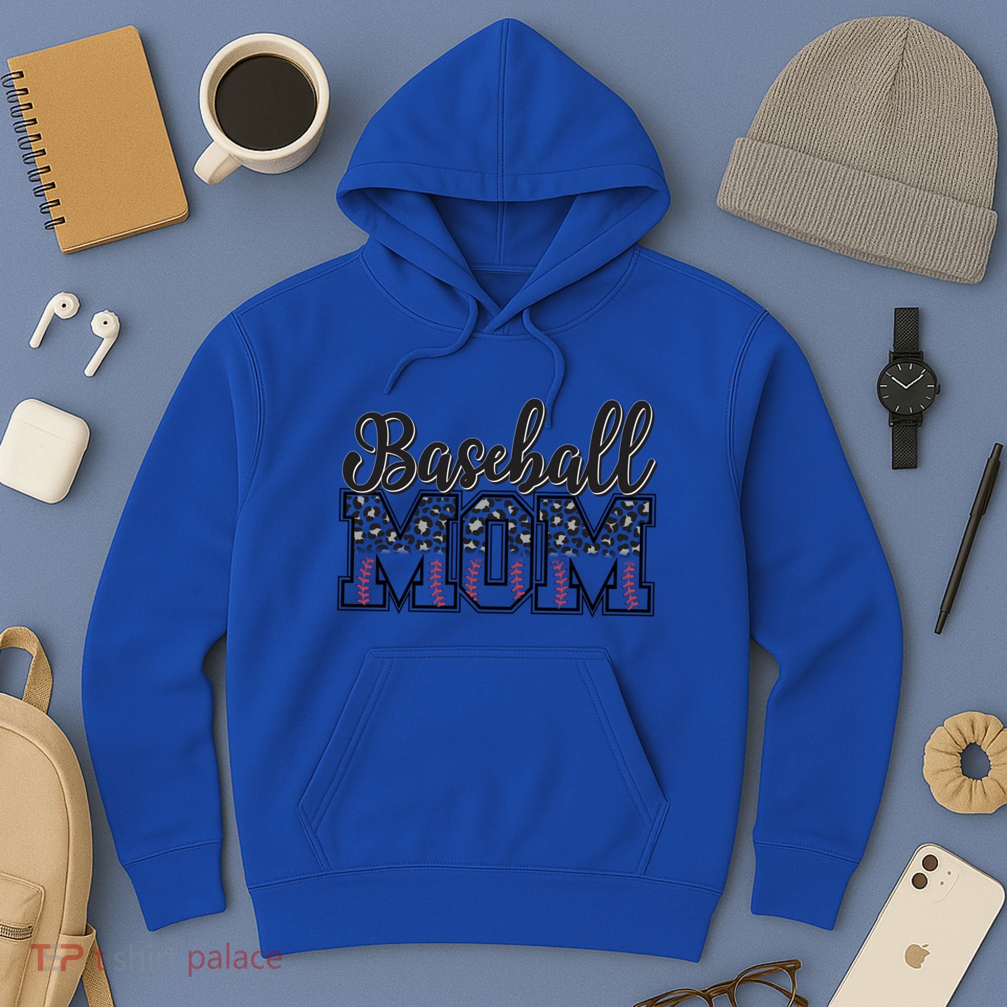 Baseball Mom Leopard Funny Softball Mom MotherS Day Gift Hoodie