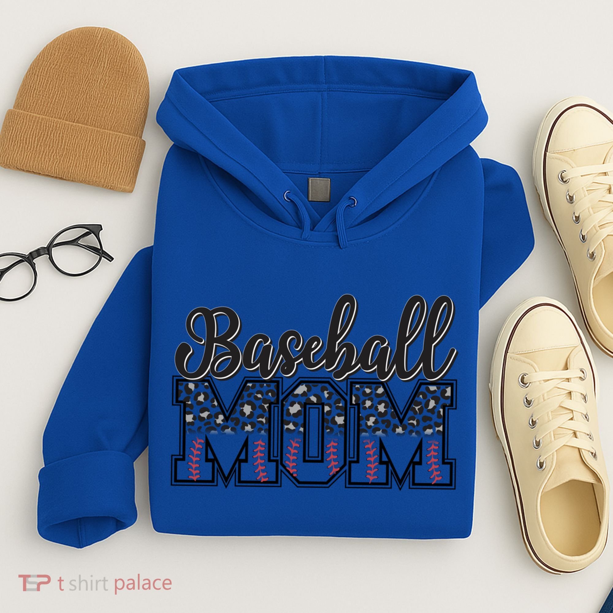 Baseball Mom Leopard Funny Softball Mom MotherS Day Gift Hoodie