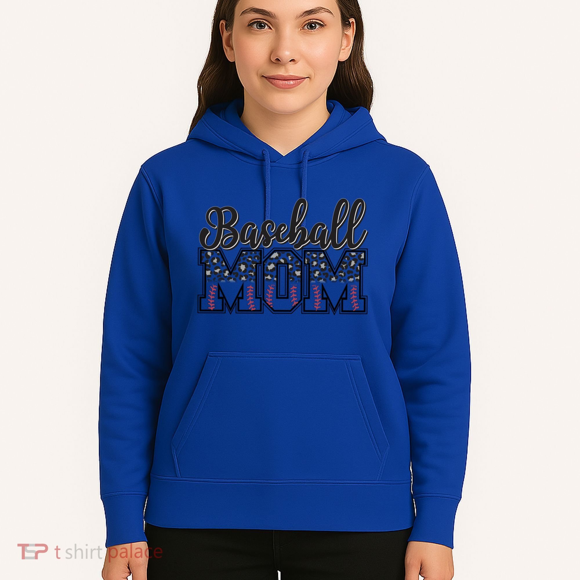 Baseball Mom Leopard Funny Softball Mom MotherS Day Gift Hoodie