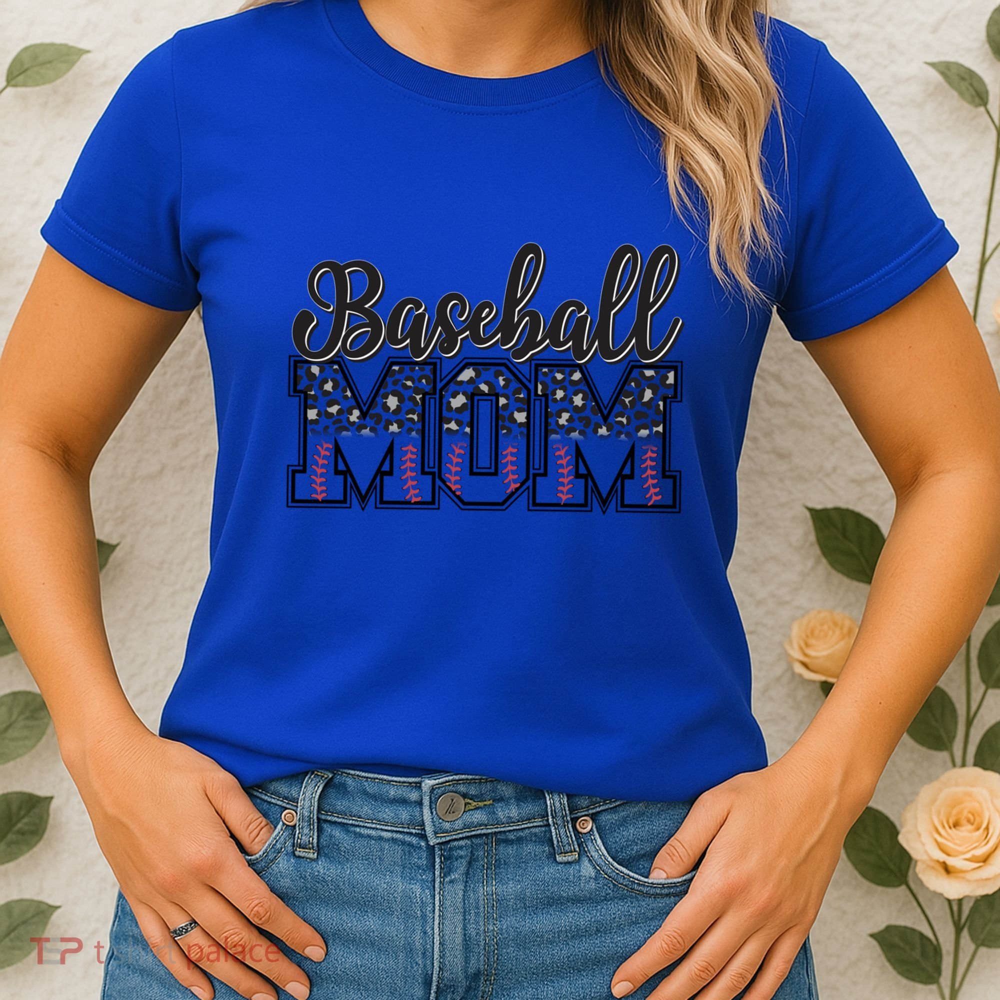 Baseball Mom Leopard Funny Softball Mom MotherS Day Gift Women's T-Shirt