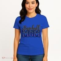 Baseball Mom Leopard Funny Softball Mom MotherS Day Gift Women's T-Shirt thumb 4
