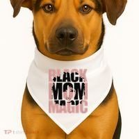 Black Mom Magic Black History Month Black Proud USA-Made Doggie Bandana thumb 1