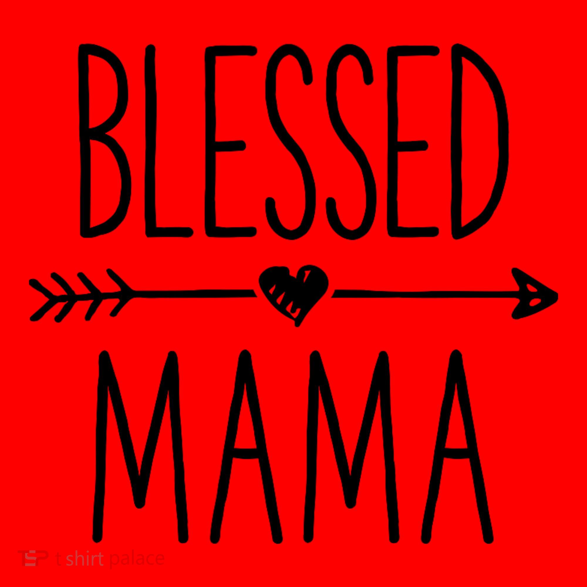Blessed Mama Mother Moms Mommy Grandma Santa Hat