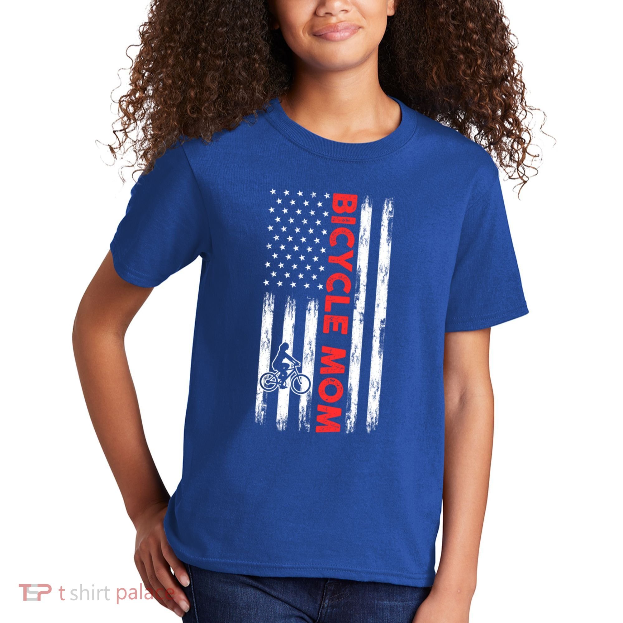 Biking Mom Mother Cycling Mountain Biking Cyclist Bicycle Gift Kids T-Shirt