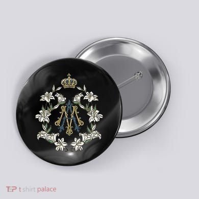 Blessed Mother Marian Catholic Symbol Button
