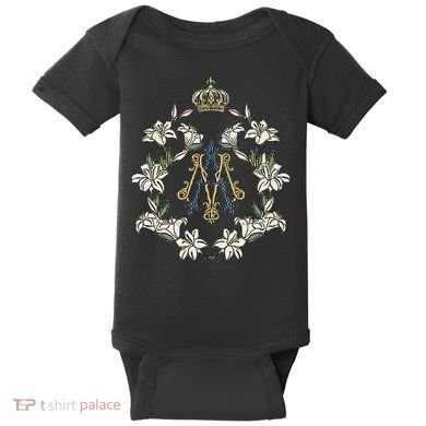 Blessed Mother Marian Catholic Symbol Baby Bodysuit