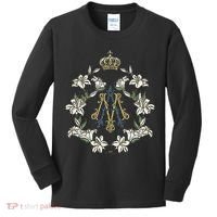 Blessed Mother Marian Catholic Symbol Kids Long Sleeve Shirt thumb 0