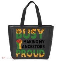 Busy Making My Ancestors Proud Black History Month Tote Bag thumb 0
