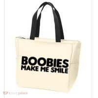 Boobies Make Me Smile Adult Humor Funny Gift Tote Bag thumb 3