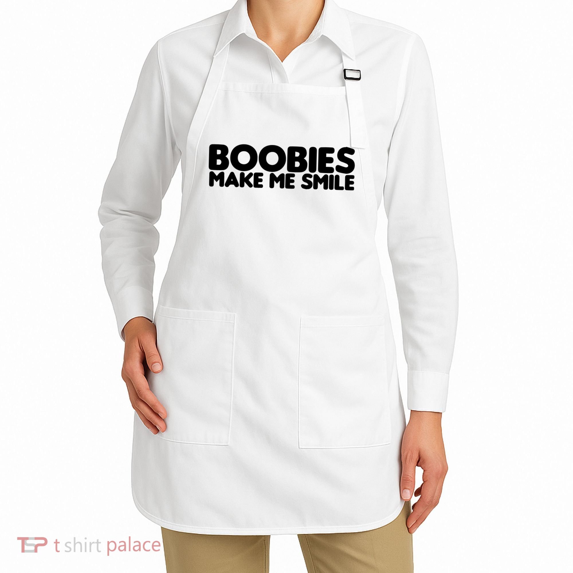 Boobies Make Me Smile Adult Humor Funny Gift Apron