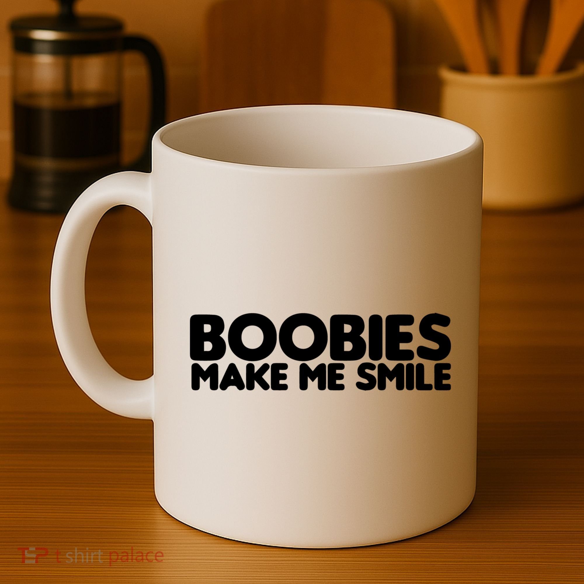 Boobies Make Me Smile Adult Humor Funny Gift Coffee Mug