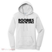 Boobies Make Me Smile Adult Humor Funny Gift Women's Hoodie thumb 0