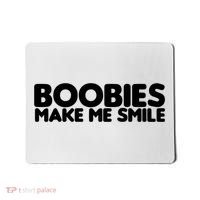Boobies Make Me Smile Adult Humor Funny Gift Mousepad thumb 0