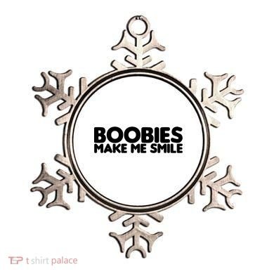 Boobies Make Me Smile Adult Humor Funny Gift Ornament