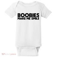 Boobies Make Me Smile Adult Humor Funny Gift Baby Bodysuit thumb 0