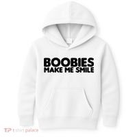 Boobies Make Me Smile Adult Humor Funny Gift Kids Hoodie thumb 0
