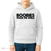 Boobies Make Me Smile Adult Humor Funny Gift Kids Hoodie thumb 4