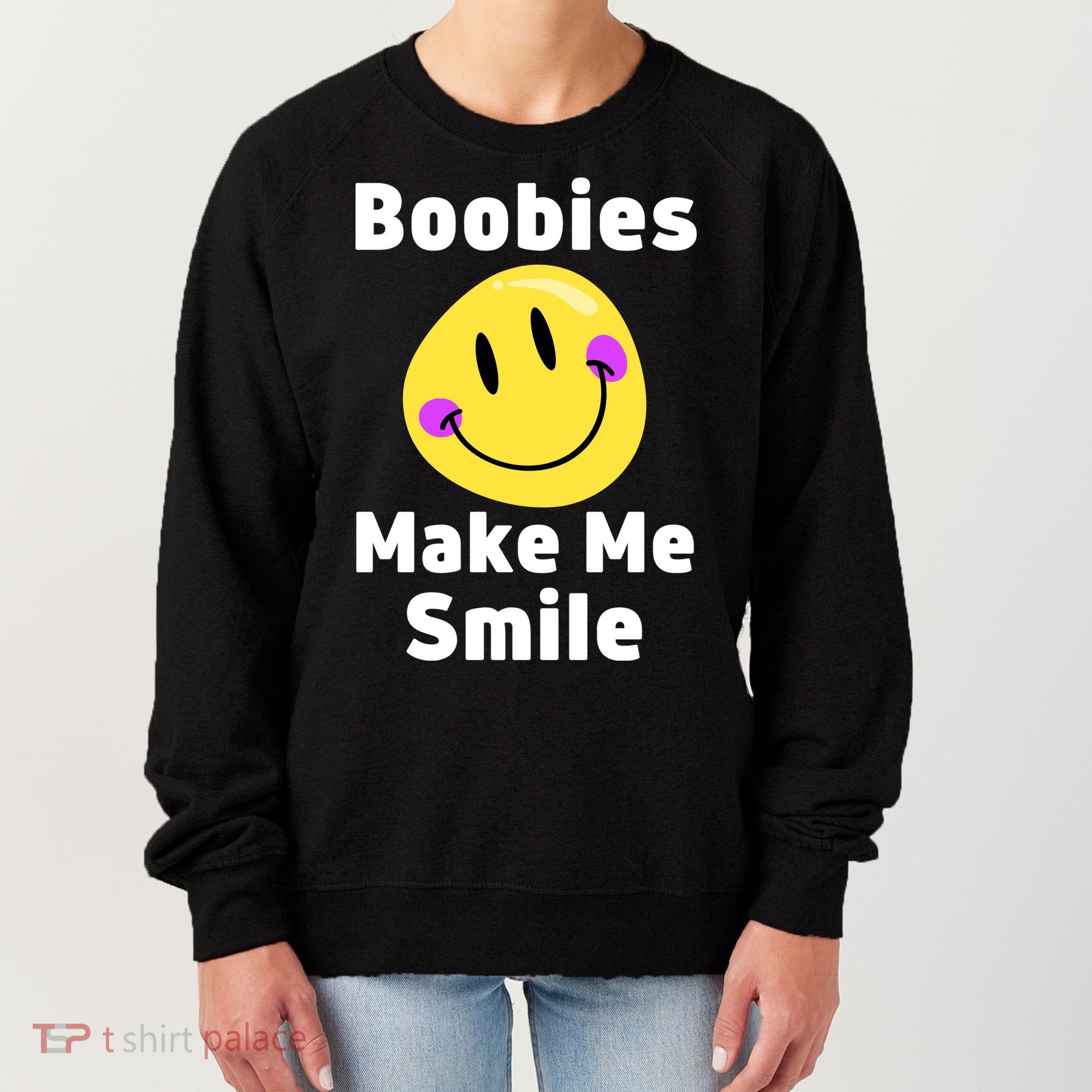 Boobies Make Me Smile Mardi Gras Funny Women's Sweatshirt