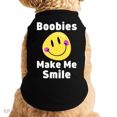 Boobies Make Me Smile Mardi Gras Funny Doggie Tank