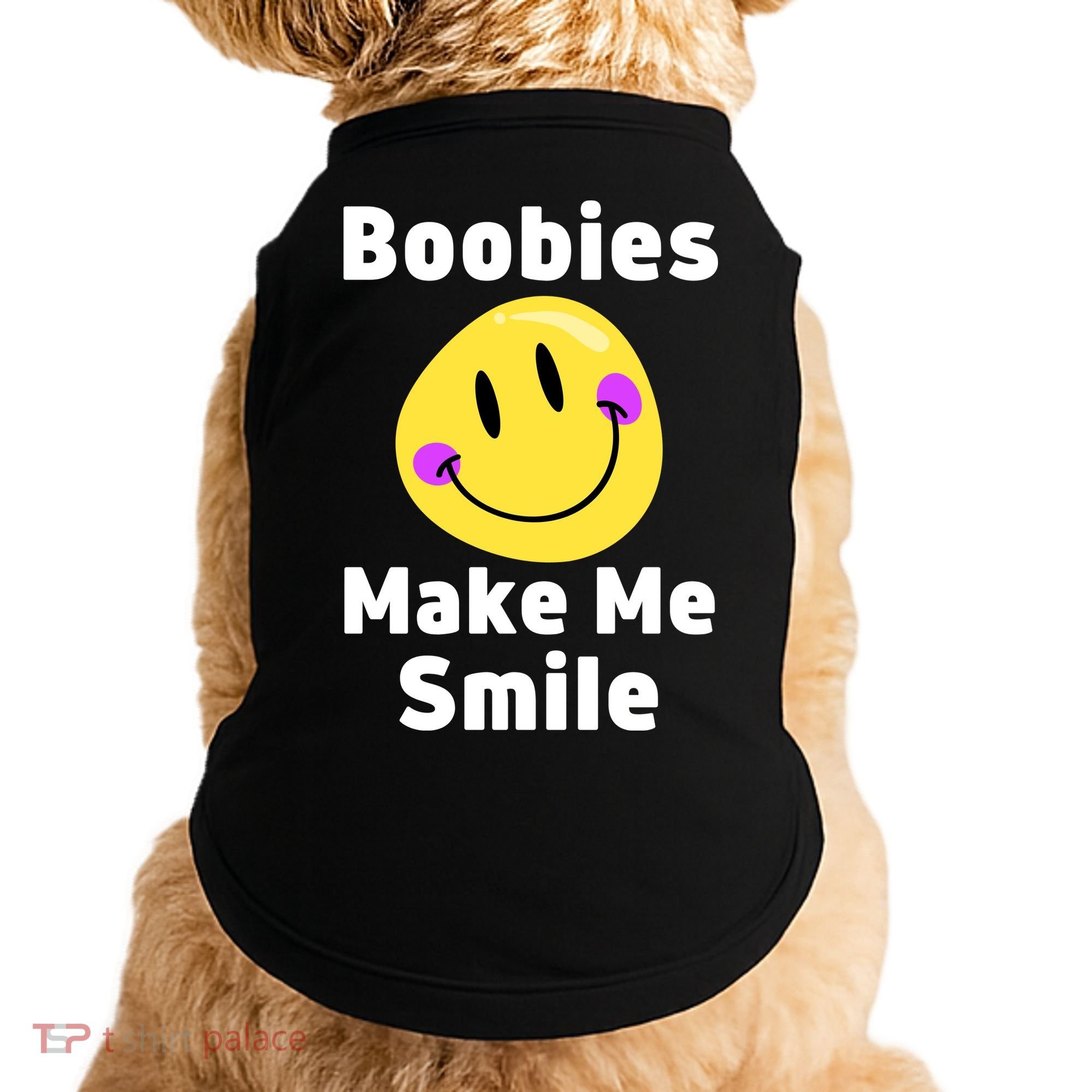 Boobies Make Me Smile Mardi Gras Funny Doggie Tank