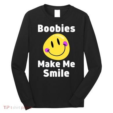 Boobies Make Me Smile Mardi Gras Funny Long Sleeve Shirt
