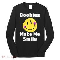 Boobies Make Me Smile Mardi Gras Funny Long Sleeve Shirt thumb 0