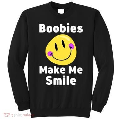Boobies Make Me Smile Mardi Gras Funny Sweatshirt