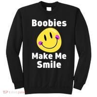 Boobies Make Me Smile Mardi Gras Funny Sweatshirt thumb 0
