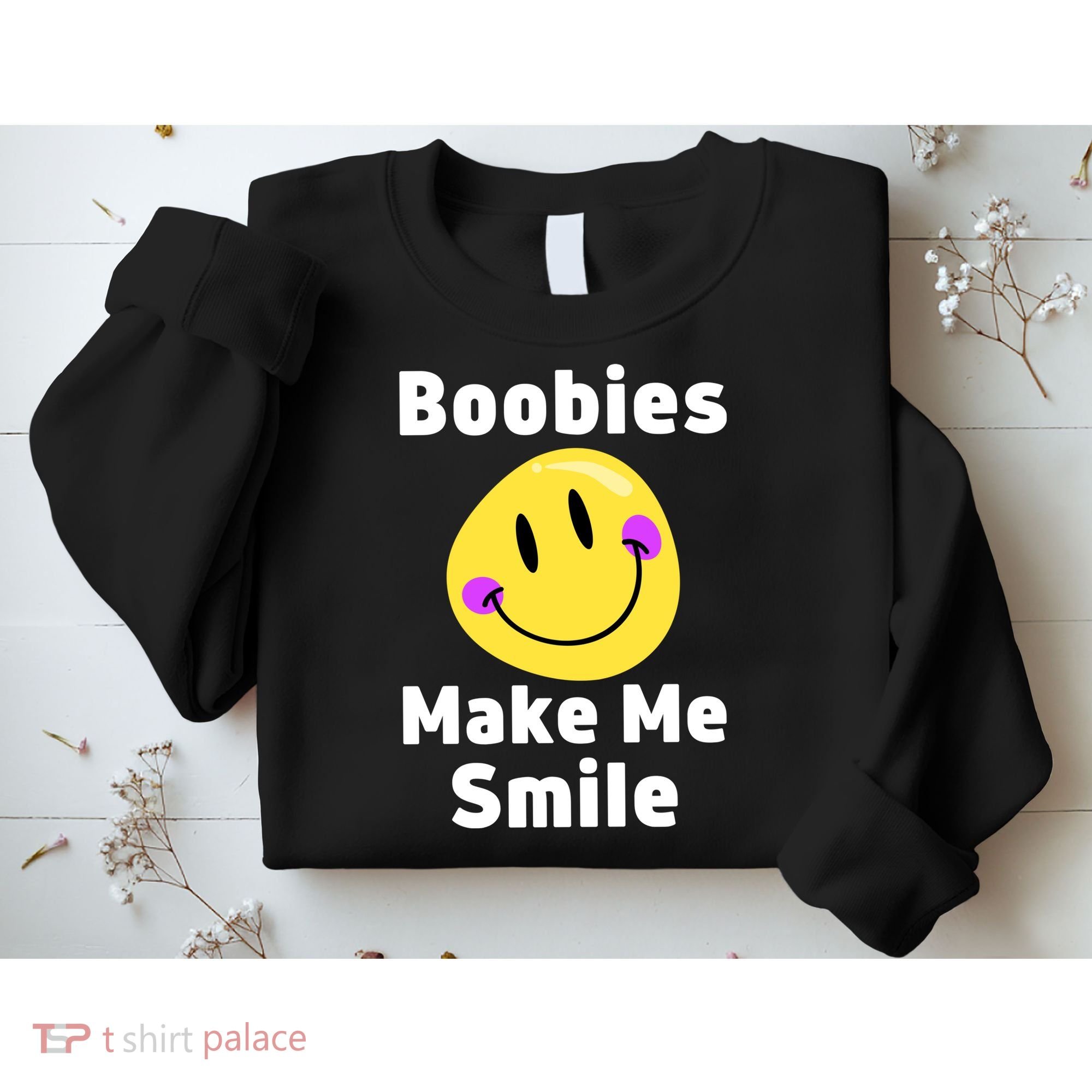 Boobies Make Me Smile Mardi Gras Funny Sweatshirt