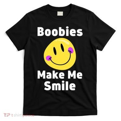 Boobies Make Me Smile Mardi Gras Funny T-Shirt