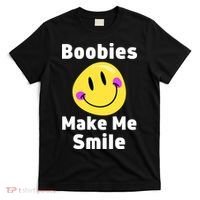 Boobies Make Me Smile Mardi Gras Funny T-Shirt thumb 0