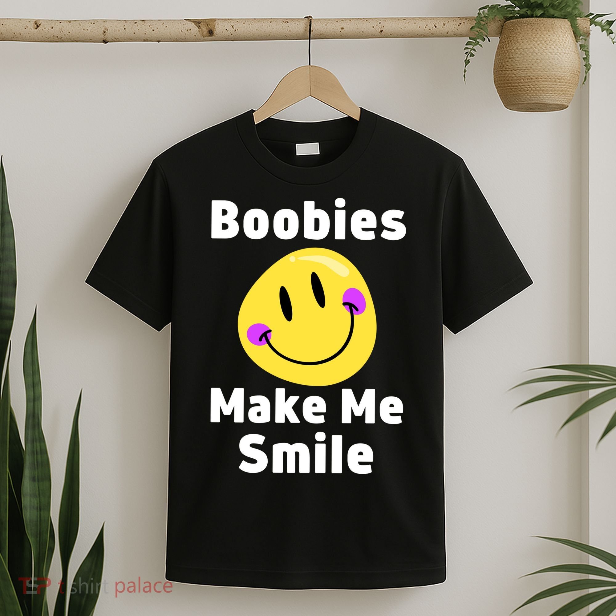 Boobies Make Me Smile Mardi Gras Funny T-Shirt