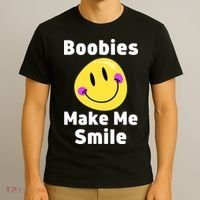 Boobies Make Me Smile Mardi Gras Funny T-Shirt thumb 3