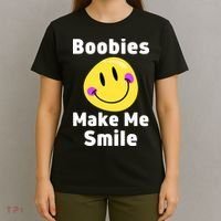 Boobies Make Me Smile Mardi Gras Funny T-Shirt thumb 4