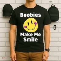 Boobies Make Me Smile Mardi Gras Funny T-Shirt thumb 6