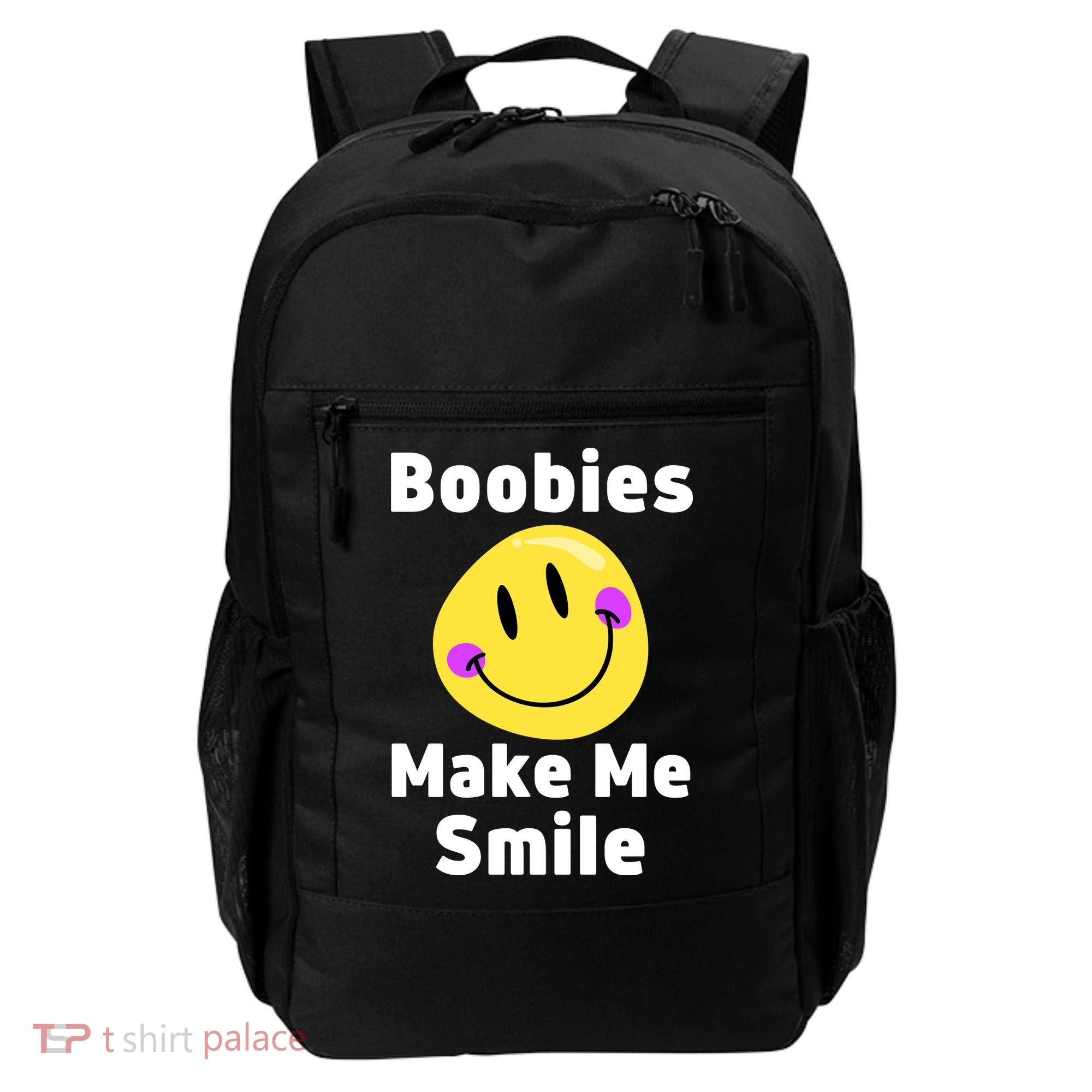 Boobies Make Me Smile Mardi Gras Funny Backpack