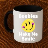 Boobies Make Me Smile Mardi Gras Funny Coffee Mug thumb 2