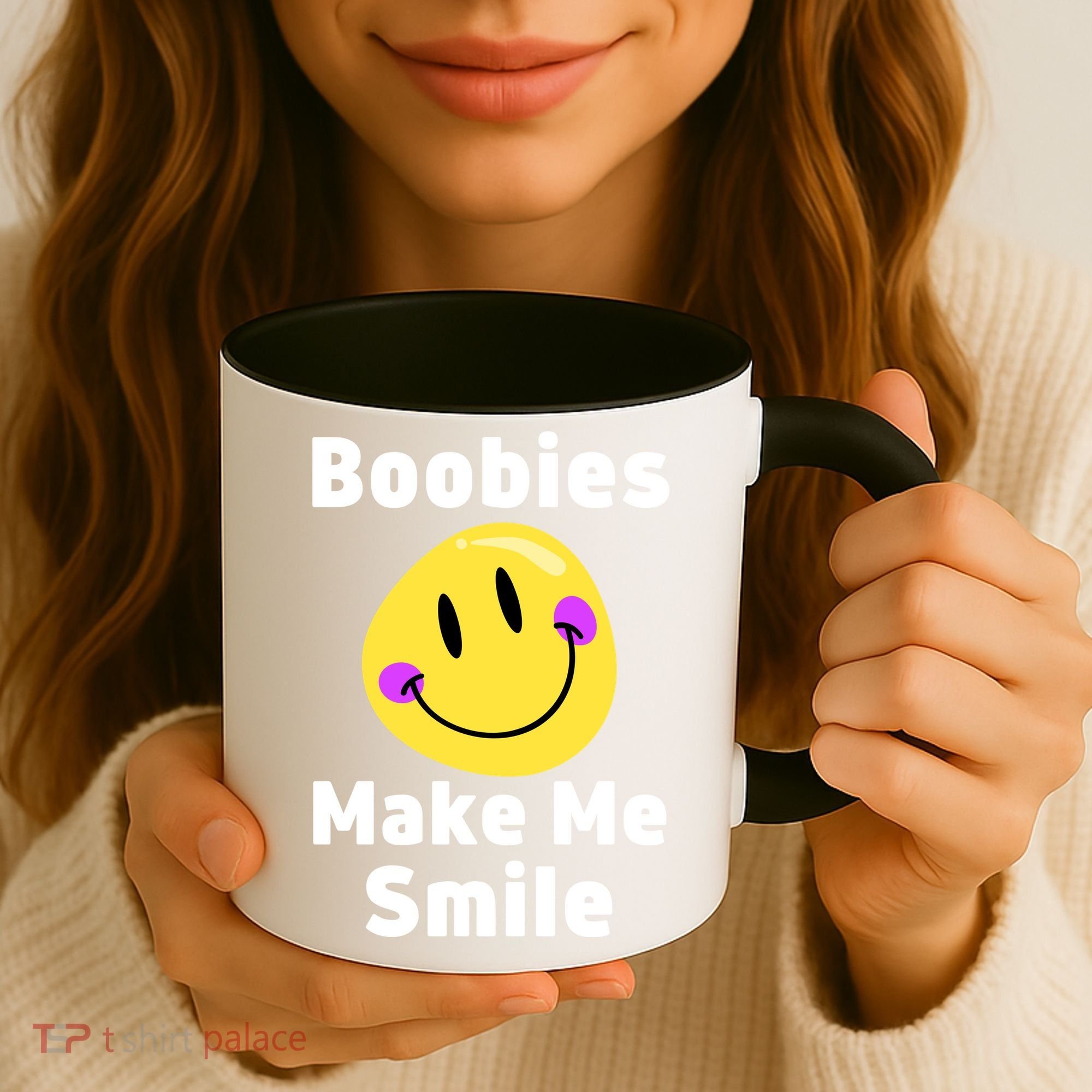 Boobies Make Me Smile Mardi Gras Funny Coffee Mug