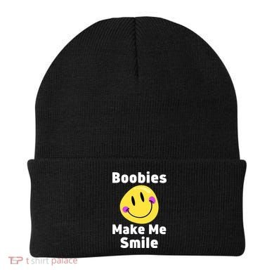 Boobies Make Me Smile Mardi Gras Funny Beanie