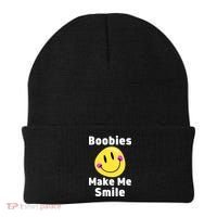 Boobies Make Me Smile Mardi Gras Funny Beanie thumb 0